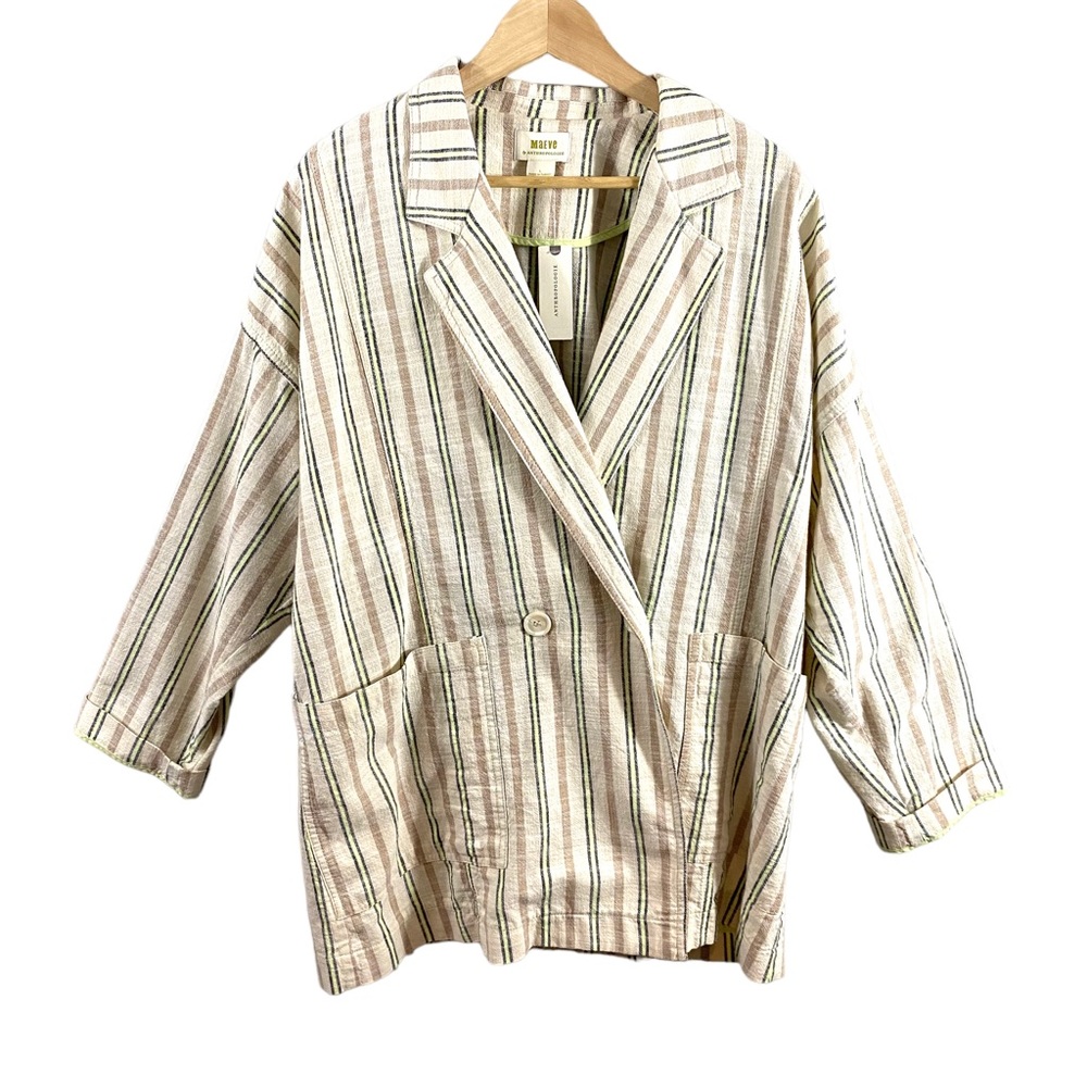 Anthropologie Maeve Danielle Striped Blazer Size Large New